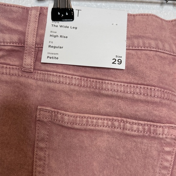 NWT Loft Wide Leg Denim Jeans Pink 29” Waist Regular Fit Petite inseam - Picture 3 of 4